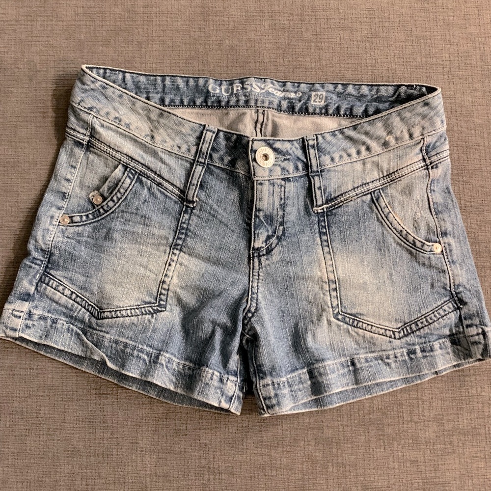 Guess Vintage Denim Low Rise Shorts Size 29